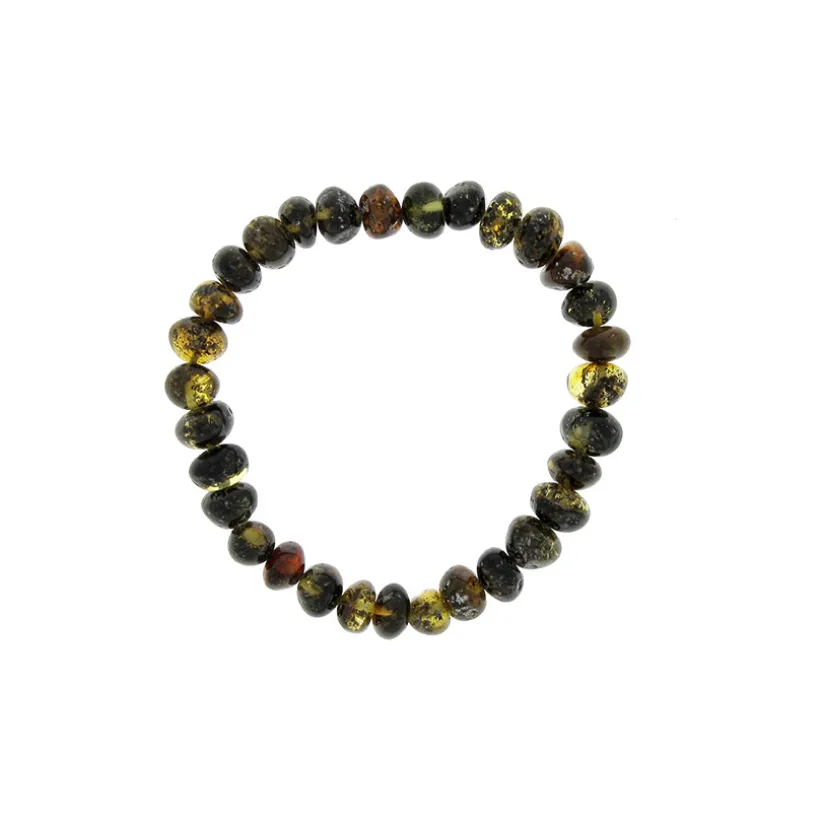 Bracelet d'ambre élastique pour adulte gray