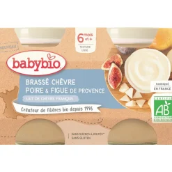 Brassé au lait de chèvre, poire et figue 2x130g