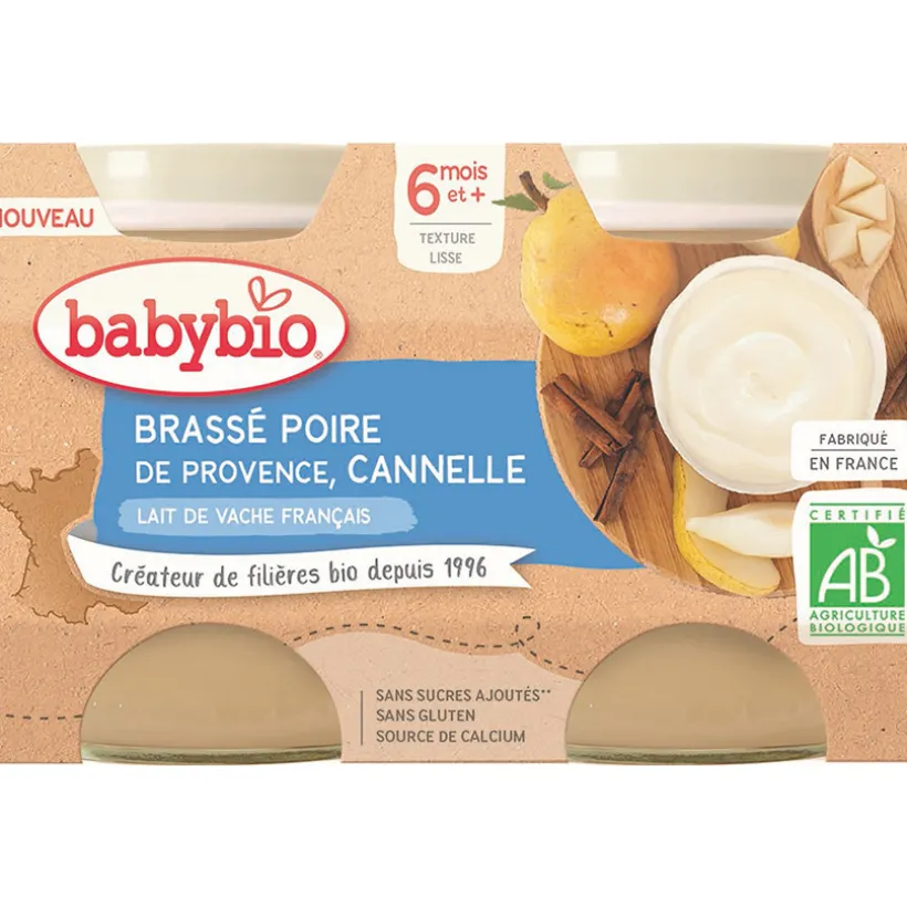 Brassé au lait de vache et poire à la cannelle 2x130g