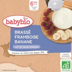 Brassé Framboise et Banane au lait de vache 4x85g