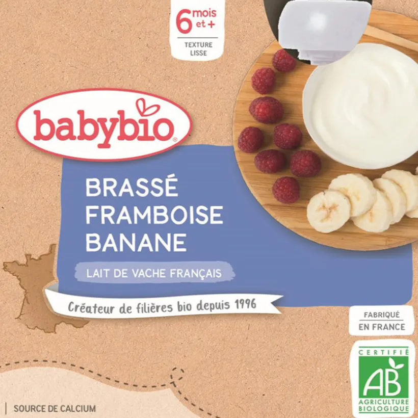 Brassé Framboise et Banane au lait de vache 4x85g
