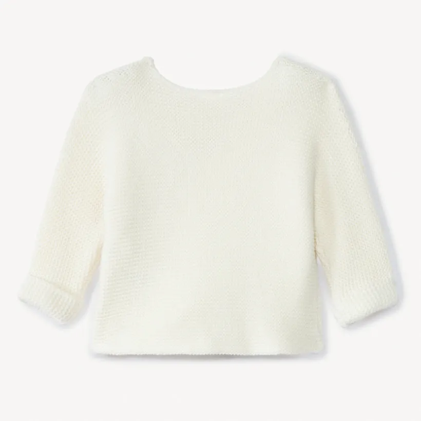 Brassière en tricot point mousse uni pour bébé fille