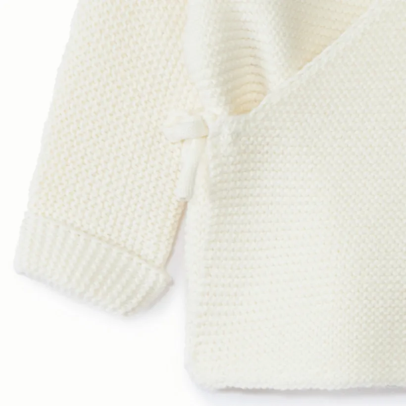 Brassière en tricot point mousse uni pour bébé fille