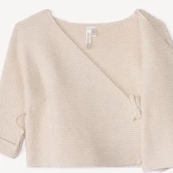 Brassière unie en tricot point mousse pour bébé