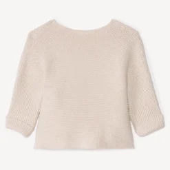 Brassière unie en tricot point mousse pour bébé