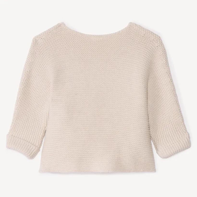 Brassière unie en tricot point mousse pour bébé