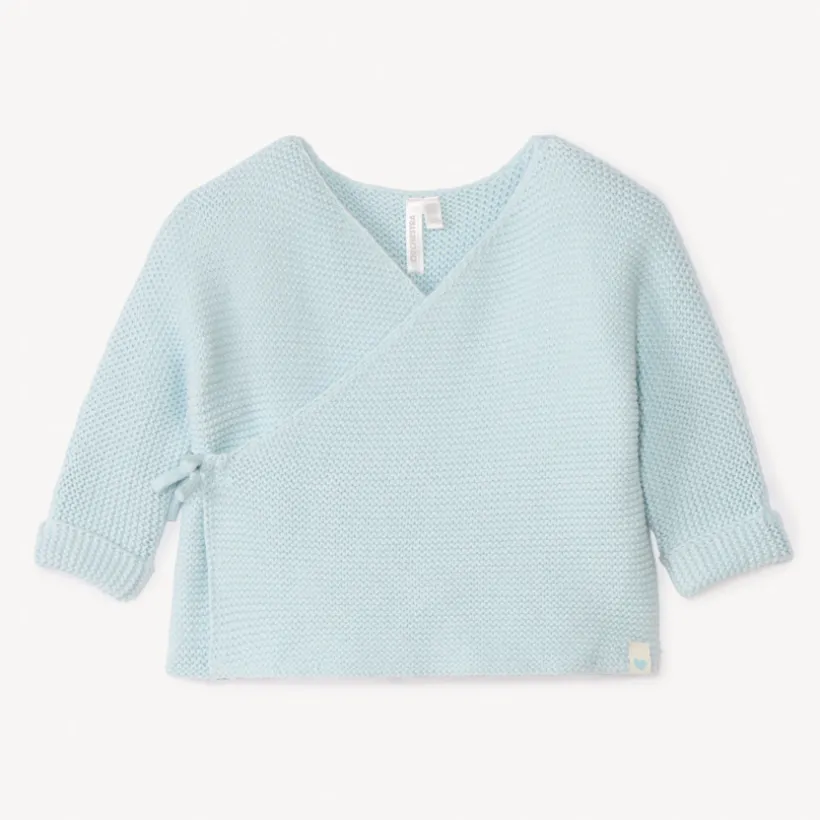 Brassière unie en tricot point mousse pour bébé