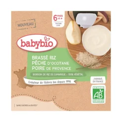 Brassé riz, pêche et poire 4x85g