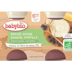 Brassé végétal avoine, banane et myrtille 2x130g