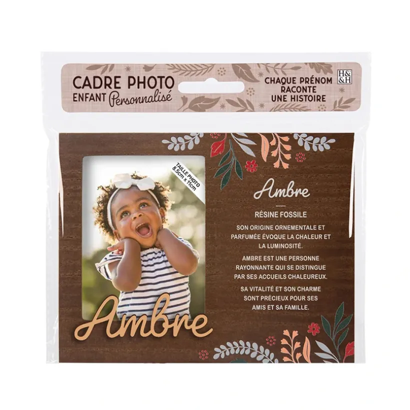 Cadre photo personnalisé 18,5 x 14,5 cm Ambre