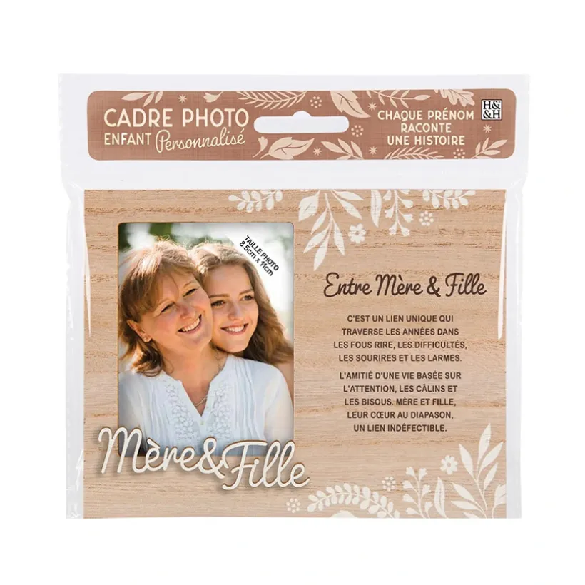 Cadre photo personnalisé 18,5 x 14,5 cm Mère & Fille