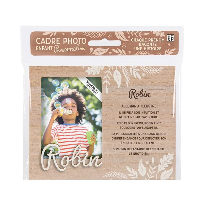 Cadre photo personnalisé 18,5 x 14,5 cm Robin