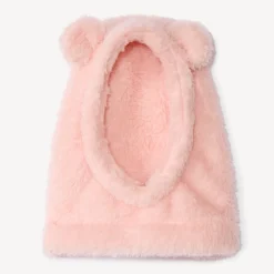 Cagoule ludique en sherpa uni pour bébé fille