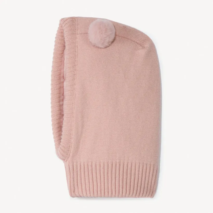 Cagoule à pompons doublée sherpa pour bébé fille