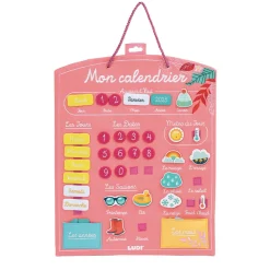Calendrier ludique en tissu corail