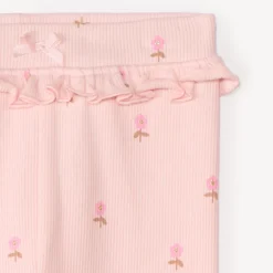 Caleçon côtelé et imprimé à paillettes pour bébé fille