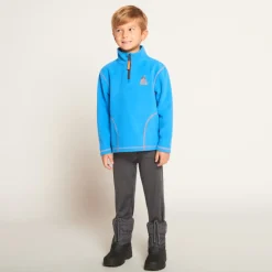 Caleçon de ski uni gris pour garçon