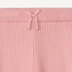 Caleçon en tricot côte unie avec nœud décoratif pour fille
