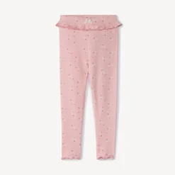 Caleçon long côtelé à imprimé fantaisie pour bébé fille