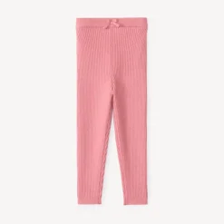 Caleçon long côtelé uni pour bébé fille