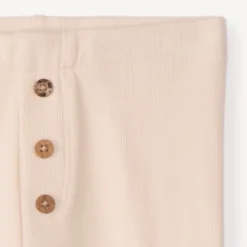 Caleçon uni côtelé avec boutons pour bébé fille