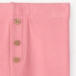 Caleçon uni côtelé avec boutons pour bébé fille