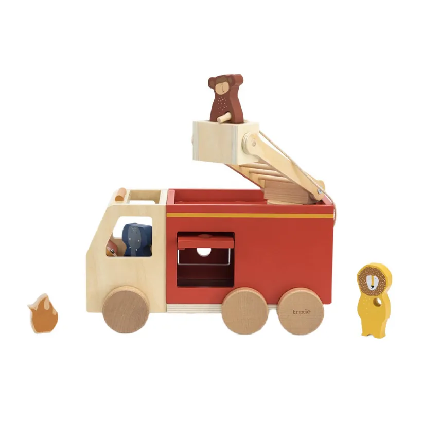 Camion de pompier en bois