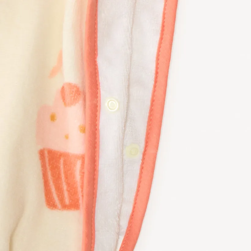 Cape de bain à capuche imprimée cupcakes pour bébé fille