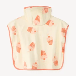 Cape de bain à capuche imprimée cupcakes pour bébé fille