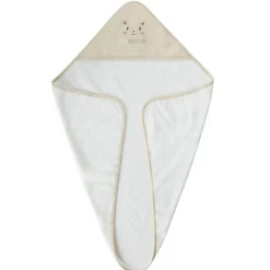 Cape de bain en éponge Mon Petit Chat beige