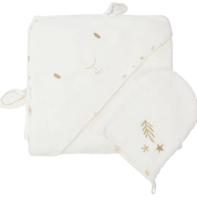 Cape de bain et gant de toilette Hiver magique