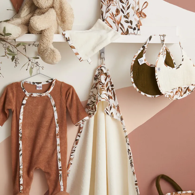 Cape de bain + gant de toilette - Caramel Forest