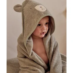 Cape de bain + gant de toilette en éponge Vert