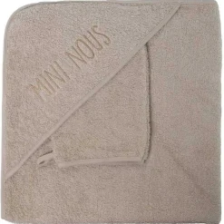 Cape de bain + Gant "Mini Nous" 70x70cm Sable