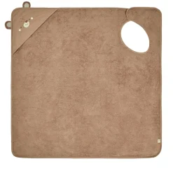 Cape de bain ludique et tablier 2 en 1 Ourson marron
