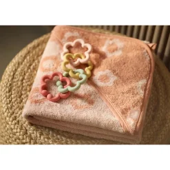 Cape de bain éponge 75x75cm Jacquard Flower