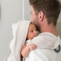 Cape de bain XL avec anneau de dentition Dry'n Play Almond