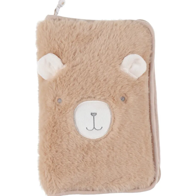 Carnet de santé fausse fourrure Lily Camel