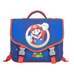 Cartable à 2 compartiments Super Mario bleu