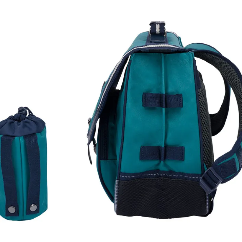 Cartable Dan avec poche pour gourde - vert