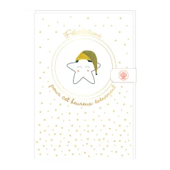 Carte de vœux avec enveloppe "Félicitations pour cet heureux événement"