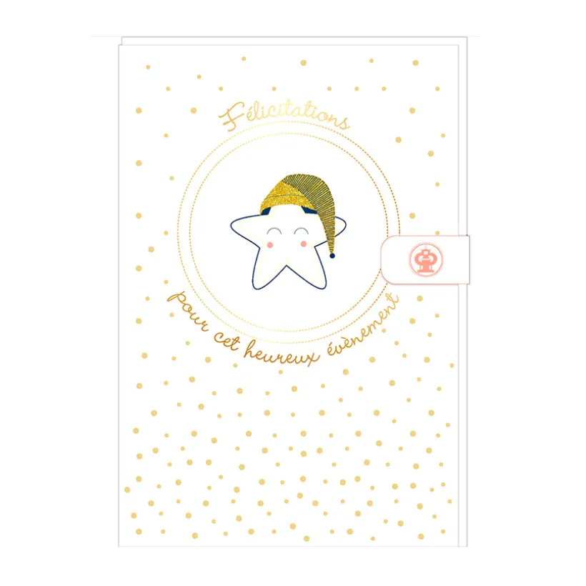 Carte de vœux avec enveloppe "Félicitations pour cet heureux événement"