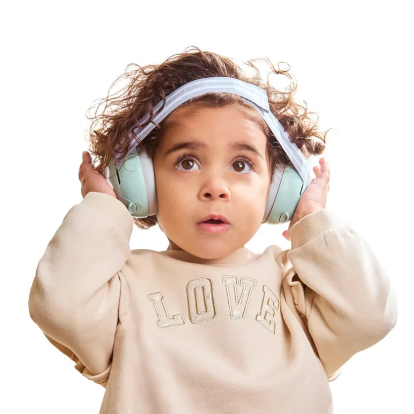 Casque anti-bruit pour bébé vert