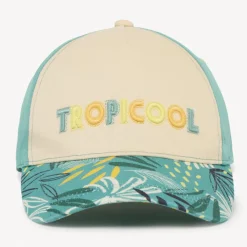 Casquette bicolore en toile motif tropical pour garçon