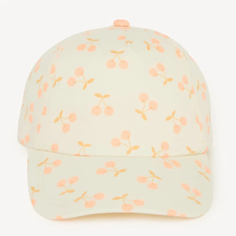 Casquette en twill motif cerise pour bébé fille
