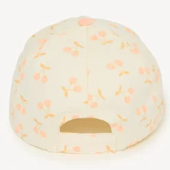 Casquette en twill motif cerise pour bébé fille