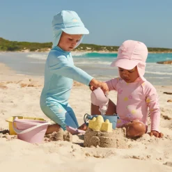 Casquette saharienne anti-UV imprimé fleur d'hibiscus pour bébé fille