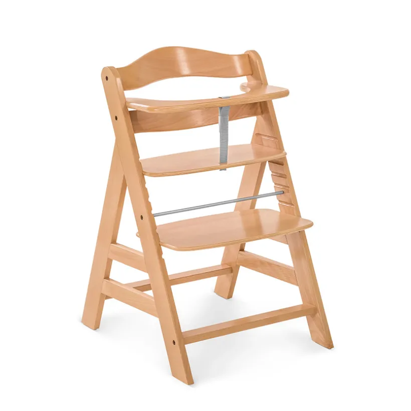 Chaise haute en bois Alpha+ coloris naturel
