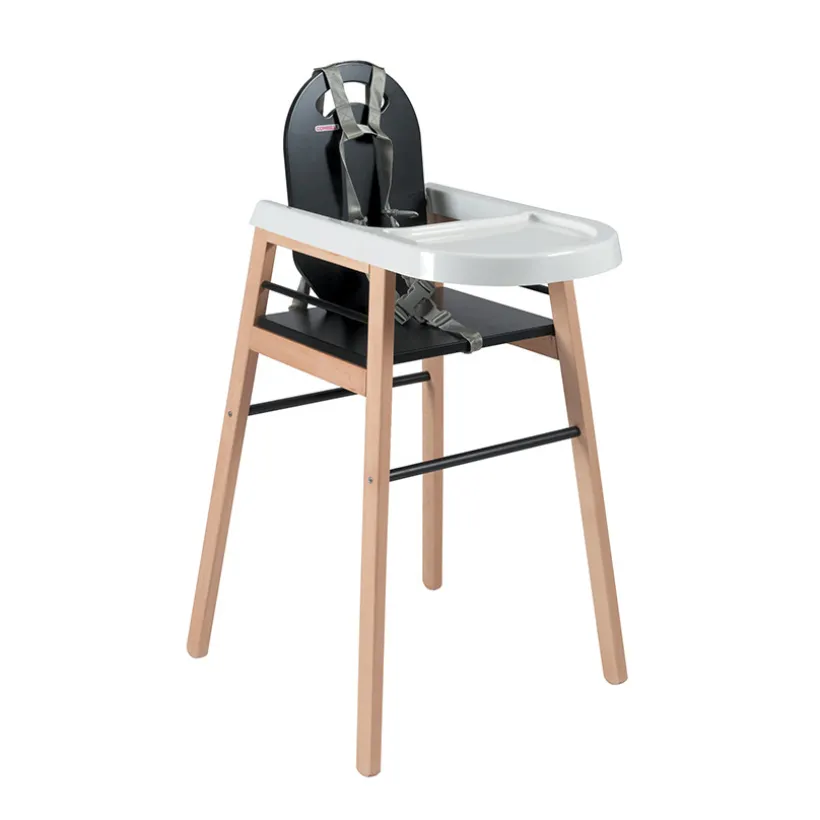 Chaise haute fixe Lili avec tablette amovible – Hybride Noir