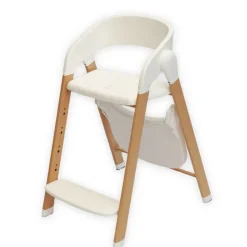 Chaise haute Grow With Me évolutive pliable Bois/Blanc